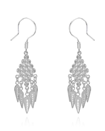 Fareastjewelry,Handmade Earrings,Silver,Leaf Shadow series