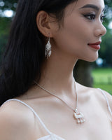 Fareastjewelry,Handmade Earrings,Silver,Leaf Shadow series