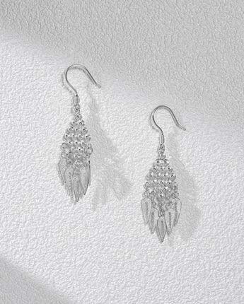 Fareastjewelry,Handmade Earrings,Silver,Leaf Shadow series