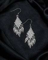Fareastjewelry,Handmade Earrings,Silver,Leaf Shadow series