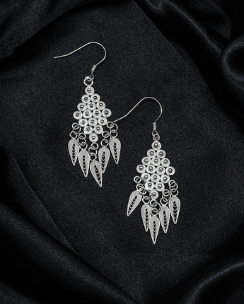 Fareastjewelry,Handmade Earrings,Silver,Leaf Shadow series