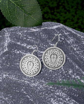 Fareastjewelry,Handmade Earrings,Silver,Wisdom Drum Rhythm series