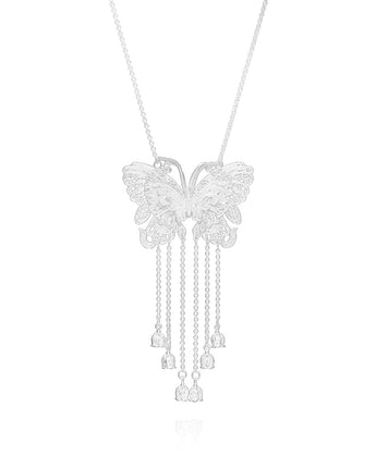 Fareastjewelry,Handmade Necklace, Silver,Butterfly Shadow series