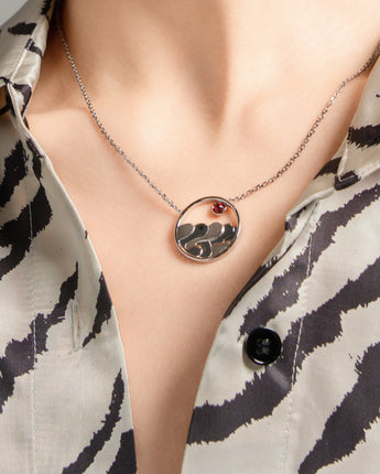 Fareastjewelry,Handmade Necklace,Silver&Crystal,Autumn Breeze series