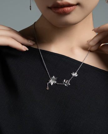 Fareastjewelry,Handmade Necklace,Silver&Crystal,Autumn Melody series