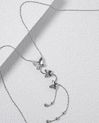 Fareastjewelry,Handmade Necklace ,Silver&Crystal,Butterfly series