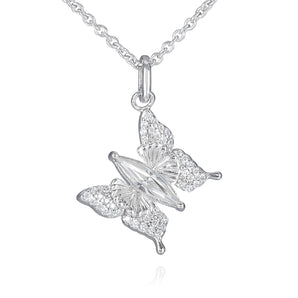 Fareastjewelry,Handmade Necklace,Silver&Crystal,Chasing Butterfly series