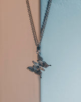 Fareastjewelry,Handmade Necklace,Silver&Crystal,Chasing Butterfly series