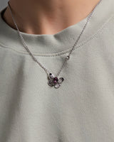 Fareastjewelry,Handmade Necklace,Silver&Crystal,Color Butterfly series