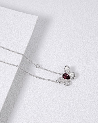 Fareastjewelry,Handmade Necklace,Silver&Crystal,Color Butterfly series
