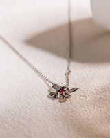 Fareastjewelry,Handmade Necklace,Silver&Crystal,Color Butterfly series