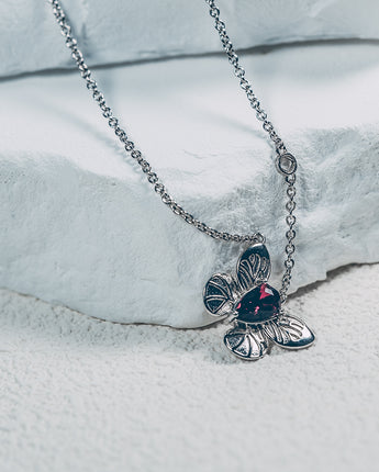Fareastjewelry,Handmade Necklace,Silver&Crystal,Color Butterfly series