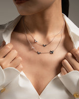 Fareastjewelry,Handmade Necklace,Silver&Crystal,Dream Butterfly Shadow series