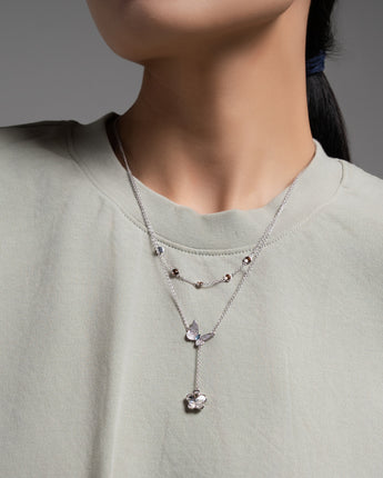Fareastjewelry,Handmade Necklace,Silver&Crystal,Dream Butterfly series