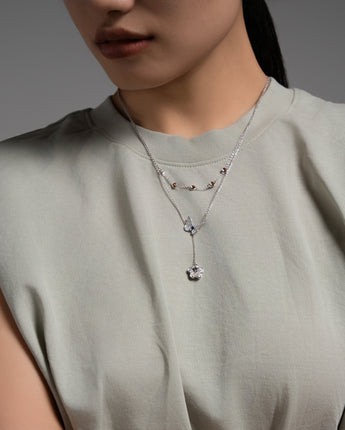 Fareastjewelry,Handmade Necklace,Silver&Crystal,Dream Butterfly series