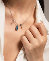 Fareastjewelry,Handmade Necklace, Silver&Crystal,Lake Tears series
