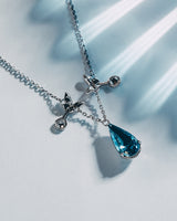Fareastjewelry,Handmade Necklace, Silver&Crystal,Lake Tears series
