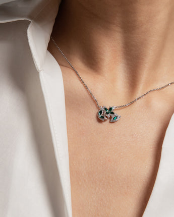 Fareastjewelry,Handmade Necklace,Silver&Crystal,Spring Fairy series