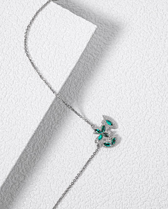 Fareastjewelry,Handmade Necklace,Silver&Crystal,Spring Fairy series