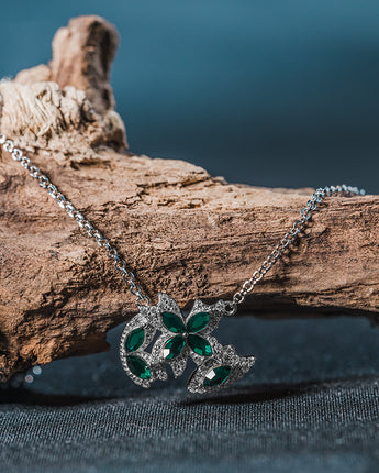 Fareastjewelry,Handmade Necklace,Silver&Crystal,Spring Fairy series