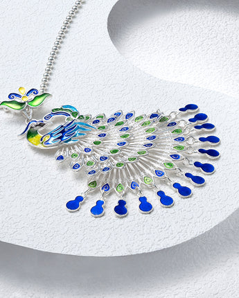Fareastjewelry,Handmade Necklace,Silver&Enamel,Phoenix series