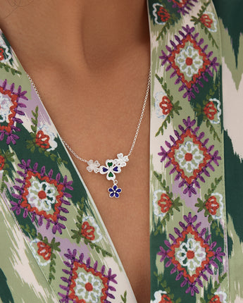 Fareastjewelry,Handmade Necklace,Silver&Enamel,Spring Elf series