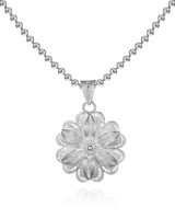Fareastjewelry,Handmade Necklace,Silver,Flower Cluster Peony series