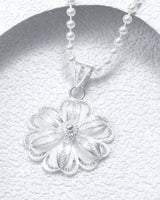 Fareastjewelry,Handmade Necklace,Silver,Flower Cluster Peony series