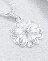 Fareastjewelry,Handmade Necklace,Silver,Flower Cluster Peony series