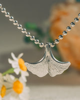 Fareastjewelry,Handmade Necklace,Silver,Ginkgo Eternal series