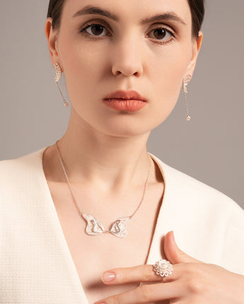 Fareastjewelry,Handmade Necklace,Silver,Love Butterfly series