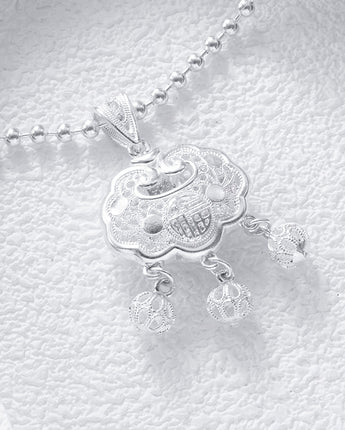 Fareastjewelry,Handmade Necklace,Silver,Lucky Lock series