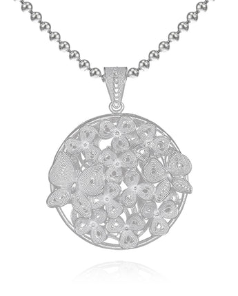 Fareastjewelry,Handmade Necklace,Silver,Orchid Butterfly Dream series