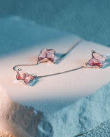 Fareastjewelry,Handmade Necklace,Silver&Pink Crystal,Crystal Butterfly series