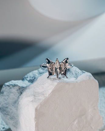 Fareastjewelry,Handmade Ring,Silver&Crystal,Chasing Butterfly series