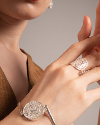 Fareastjewelry,Handmade Ring,Silver,Drumbeat series