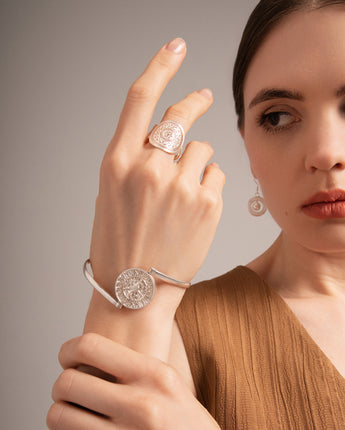 Fareastjewelry,Handmade Ring,Silver,Drumbeat series