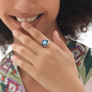 Fareastjewelry,Handmade Ring,Silver&Enamel,Spring Fairy series