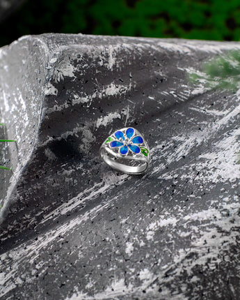 Fareastjewelry,Handmade Ring,Silver&Enamel,Spring Fairy series