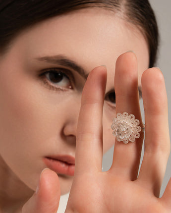 Fareastjewelry,Handmade Ring,Silver,Flower Cluster series