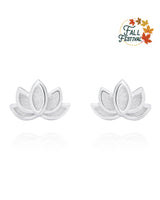 Silver Earrings lotus - fareastjewelry