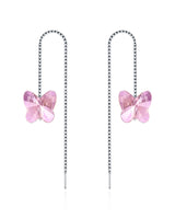 Handmade Earrings,Silver&Crystal,Butterfly series