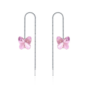 Handmade Earrings,Silver&Crystal,Butterfly series