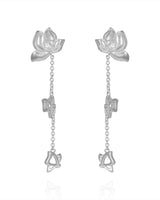 Handmade Earrings,Silver&Crystal,Pure Lotus series