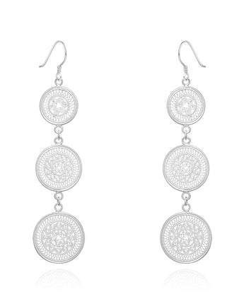 Handmade Earrings, Silver,Drum Rhythm series