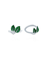 Handmade Ring, Silver&Enamel,Bamboo Leaves series
