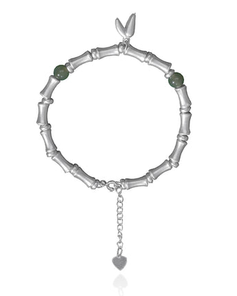 Handmade Bracelet, Silver,Bamboo Leaves series - fareastjewelry