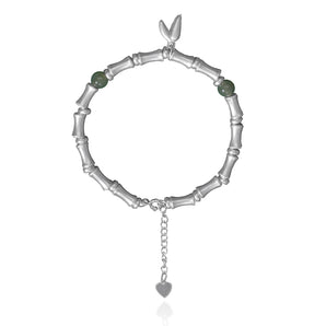 Handmade Bracelet, Silver,Bamboo Leaves series - fareastjewelry