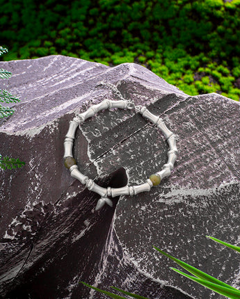 Handmade Bracelet, Silver,Bamboo Leaves series - fareastjewelry