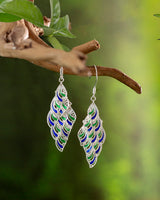 Handmade Earrings,Silver&Enamel,Light and Shadow series - fareastjewelry